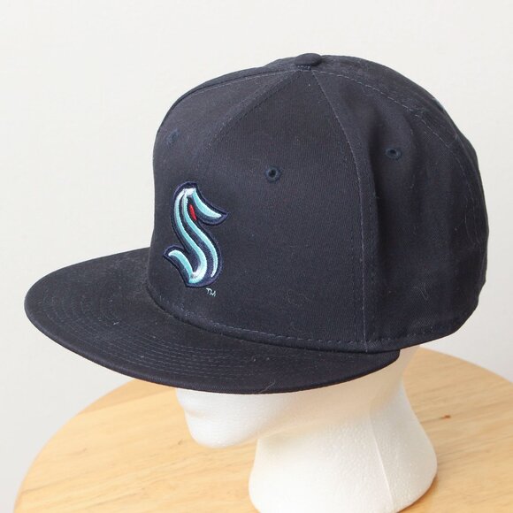 Seattle Kraken Hat Mens OSFM Blue 9Fifty Hockey Snapback - Picture 3 of 7
